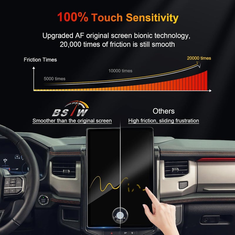 BSTW for 2024 Ford Expedition Screen Protector for 2022-2024 Expedition SYNC 4A 15.5" Display Expedition SUV Accessories Touch Screen Guard Tempered Glass Protective Film (Expedition 15.5-In HD) - Image 5
